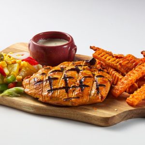 The Engine Luton Chicken Butterfly Flame-grilled with crispy skin served in your choice of sauce.